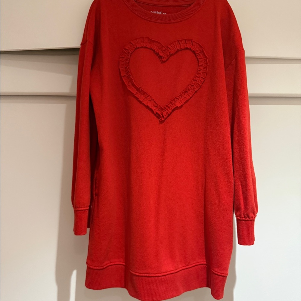 Cat & Jack Vibrant Red Ruffled Valentine’s Sweatshirt